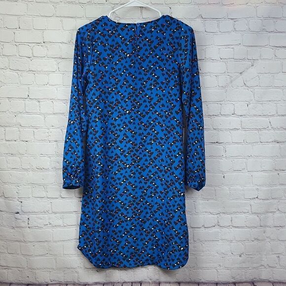 Cato Girls Royal Blue Ditsy Hearts Lightweight Long Sleeve Keyhole Dress XL 16 - Picture 4 of 8